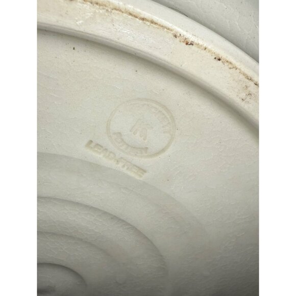 Hand-Painted Ceramic Pie Dish With Blue & Green Apple Design Orange & Blue - Picture 7 of 8